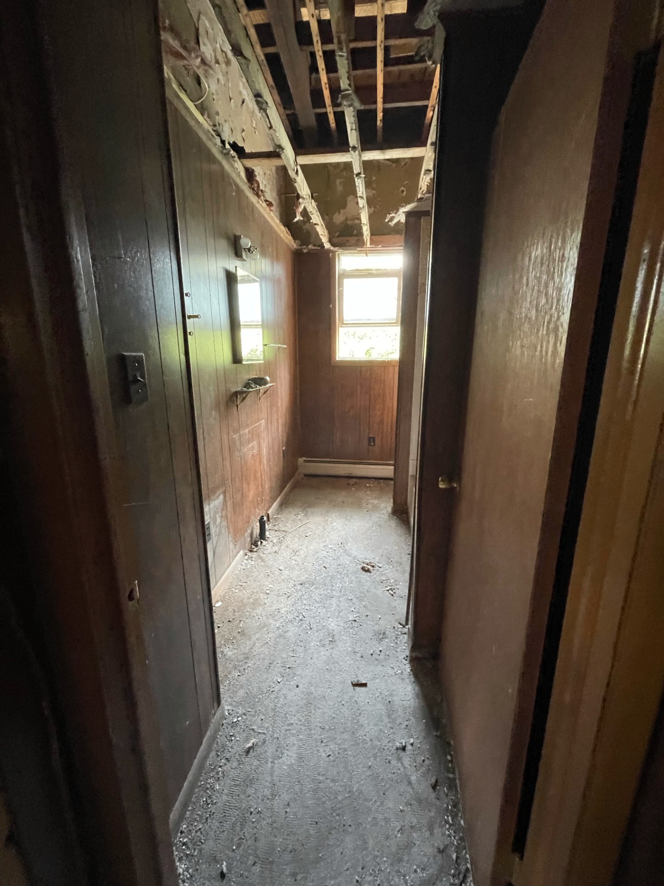 Kitchen taken down to the studs during demolition
